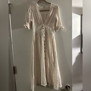 White short sleeve free people dress